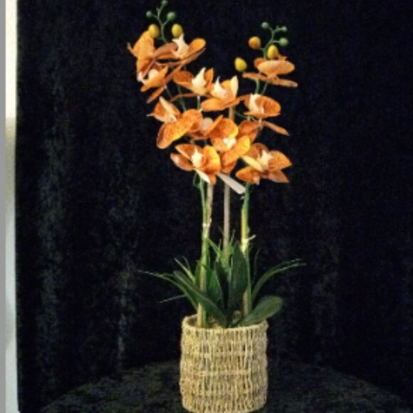 COPY - Artificial Orange Mokara Orchid - Picture 1 of 9